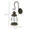 Rustic Distressed Metal Wall Mounted Vintage Lantern Hanging Candle Sconce